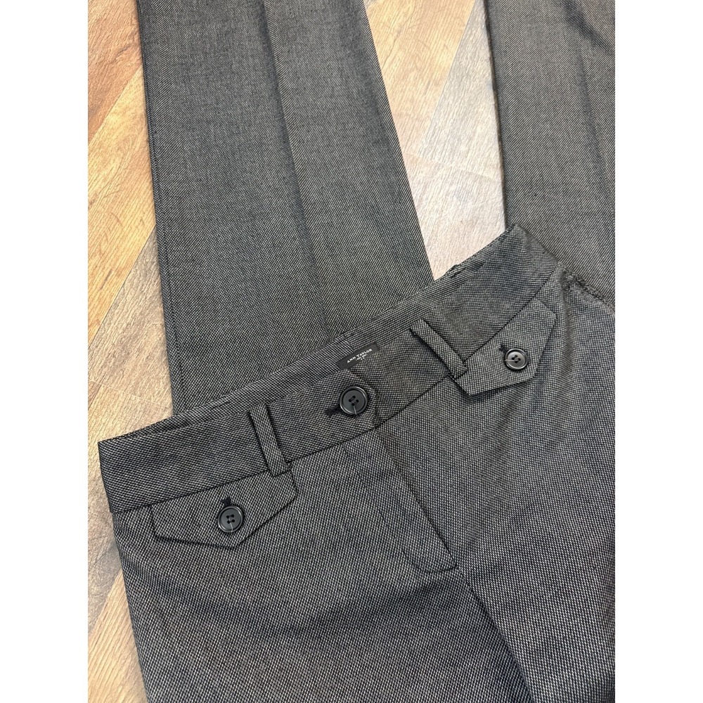 Ann Taylor Modern Grey Micro Check Wide Leg Dress Pants Womens 4 Office Career - Picture 10 of 12